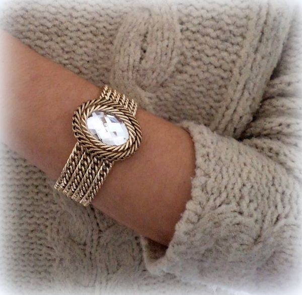 Bracelete Dourado Cristal