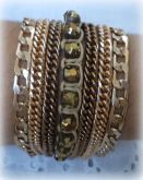 Pulseira Mix Correntes/Strass